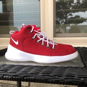 Red Nike Hyperfresh athletic shoes